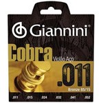 Ficha técnica e caractérísticas do produto Encordoamento Violão Aço Giannini Geeflk 011