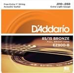Encordoamento Violão D'Addario 010-050 EZ900-B Extra Light 85/15 Bronze - com Corda Extra