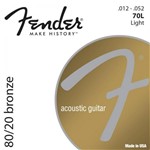 Ficha técnica e caractérísticas do produto Encordoamento Violao Fender 70L Aco .012-.052 80/20 Bronze