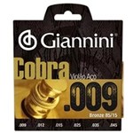 Ficha técnica e caractérísticas do produto Encordoamento Violão Giannini Cobra GEEWAK Aço 0.09 - EC0040