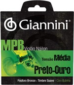 Ficha técnica e caractérísticas do produto Encordoamento Violao Nylon Preto-ouro Tensão Média com Bolin - Giannini