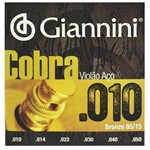 Ficha técnica e caractérísticas do produto Encordoamentos em Aço Inox para Violão .010-.050 - Giannini