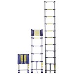 Ficha técnica e caractérísticas do produto Escada Telescópica em Alumínio 10 Degraus 3,12M Suporta Até 150Kg - Mor
