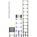 Ficha técnica e caractérísticas do produto Escada Telescópica em Alumínio 3,12m 10 Degraus Everest - Mor 5121