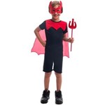 Ficha técnica e caractérísticas do produto Fantasia de Halloween Infantil Masculino Diabinho com Tridente e Máscara - G