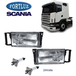 Ficha técnica e caractérísticas do produto Farol Dianteiro Scania P114 2000 Original Fortluz Kit 2 Uni