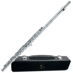 Flauta Eagle Fl03n Niquelada Transversal em Dó + Case Luxo