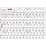 Ficha técnica e caractérísticas do produto Cartas Transparente Piano Key Nota 37 Key Keyboard eletrônico Stave alfabeto musicais Etiquetas para 49/61/88 Piano elétrico Key Brinquedo educativo Music instrument