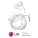 Ficha técnica e caractérísticas do produto Fone de Ouvido Branco com Microfone P3 LG