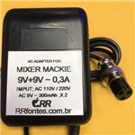Ficha técnica e caractérísticas do produto Fonte Carregador 9V 300mAh X2 para Mesa Mackie Mix12fx Mix 12 Fx 3vias Bivolt