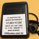 Ficha técnica e caractérísticas do produto Fonte Carregador Para Mesa Mixer Behringer Mx-5 Psu5 Xenyx Ub1202 1202 Q1202 17,5v 620mA