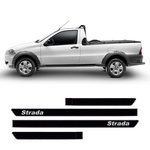 Ficha técnica e caractérísticas do produto Friso Lateral Fiat Strada 2000 a 2019 com Nome 5180a