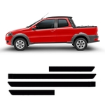Ficha técnica e caractérísticas do produto Friso Lateral Fiat Strada 2013 a 2014 2 e 3 Portas 1078a
