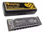 Ficha técnica e caractérísticas do produto Gaita Pocket Blues Diatônica Dolphin Cromada 20 Vozes (c) Dó