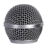 Globo Metalico para Microfone Prata 50MM Altura 31MM Rosca Mxt