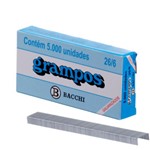 Ficha técnica e caractérísticas do produto Grampo 26/6 Galvanizado Caixa com 5000 - BACCHI