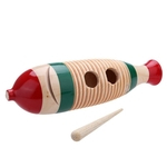 Guiro De Madeira Malho Vara Crianças Crianças Peixe Forma Instrumento Musical Ritmo De Brinquedo