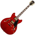 Ficha técnica e caractérísticas do produto Guitarra Acústica Hollow-body Wine Red HB35WRK Washburn
