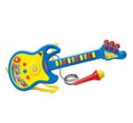 Ficha técnica e caractérísticas do produto Guitarra com Microfone Azul e Amarelo - Dm Toys