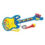 Ficha técnica e caractérísticas do produto Guitarra com Microfone Azul e Amarelo