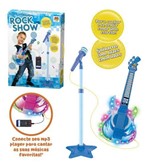 Ficha técnica e caractérísticas do produto Guitarra com Microfone Rock Show com Luzes Coloridas Azul - Dm Toys