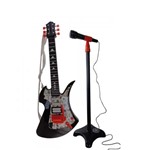 Ficha técnica e caractérísticas do produto Guitarra Eletrica Infantil com Microfone Karaoke Musical Pedestal Menina Menino - Faça Resolva
