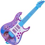 Guitarra Elétrica Infantil Musical Criativa Frozen 2 Portátil Variação de Luz Efeitos Sonoros Cordas em Nylon Toyng