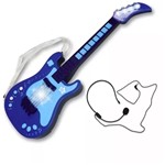 Ficha técnica e caractérísticas do produto Guitarra Eletrônica Azul com Microfone e Luz Unik GE1805-M