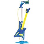 Ficha técnica e caractérísticas do produto Guitarra Eletrônica Infantil Rock Star Microfone Rosa Azul Menino Menina Cordas Modelo ZP00219 Zoop Toys