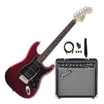 Ficha técnica e caractérísticas do produto Guitarra Fender - Squier Affinity Strat Hss Frontman 15 - Candy Apple Red