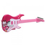 Guitarra Hello Kitty - Superestrela do Rock Rosa com Branco - DTC