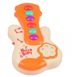 Guitarra Infantil de Brinquedo Musical para Bebê 18 Meses Laranja e Amarelo - Company Kids