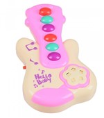 Ficha técnica e caractérísticas do produto Guitarra Infantil de Brinquedo Musical para Bebê 18 Meses Amarelo e Rosa - Company Kids