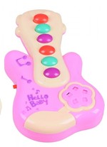 Ficha técnica e caractérísticas do produto Guitarra Infantil de Brinquedo Musical para Bebê 18 Meses Rosa e Amarelo - Company Kids