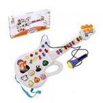 Ficha técnica e caractérísticas do produto Guitarra Musical Infantil Animais da Fazenda com Microfone Colors + Luz a Pilha - Wellkids