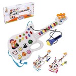 Ficha técnica e caractérísticas do produto Guitarra Musical Infantil Animais da Fazenda com Microfone Colors Luz a Pilha