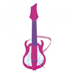 Ficha técnica e caractérísticas do produto Guitarra Musical Infantil Eletrônica Rosa com Som e Luzes - Dm Toys