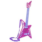 Guitarra Musical Infantil Mega Star Feminino Rosa de Brinquedo BBR TOYS