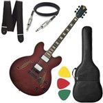 Ficha técnica e caractérísticas do produto Guitarra Phx Semi Acústica Ac1 Vermelho Capa Cabo