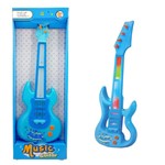 Ficha técnica e caractérísticas do produto Guitarra Plastica Musical Infantil Azul com Som e Luzes Coloridas - Amacon