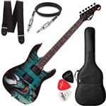 Ficha técnica e caractérísticas do produto Guitarra Strato Phx Marvel Venom Gmv-1 Capa Cabo e Correia