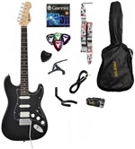 Ficha técnica e caractérísticas do produto Guitarra Stratocaster PHX Preta com Kit Acessórios Completo