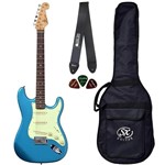 Ficha técnica e caractérísticas do produto Guitarra Stratocaster SX SST62 Azul Vintage Plus Bag Correia - Shelter