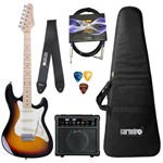 Ficha técnica e caractérísticas do produto Guitarra Strinberg STS100 Stratocaster Sunburst Kit Completo