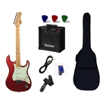 Ficha técnica e caractérísticas do produto Guitarra Tagima TG 530 Vermelha Metallic Red Woodstock + Amplificador Sheldon GT1200 + Acessorios