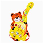 Guitarrinha Minha Super Guitarra Infantil Tigre com Sons Animais a Pilha Dmt 1861 - Dmtoys