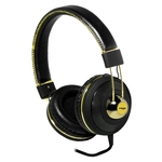 Ficha técnica e caractérísticas do produto Fone De Ouvido Yoga Cd-67 Headphone Over Ear Ótimos Graves DJ Show Preto E Dourado