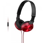 Ficha técnica e caractérísticas do produto Headphone Sony MDR-ZX310AP, com Microfone - Vermelho