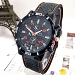 Ficha técnica e caractérísticas do produto Homens Moda Silicone Watchband Dial Rodada Quartz Relógio de pulso Sports relógio de pulso Men's watch