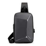 Ficha técnica e caractérísticas do produto Homens Peito Bag USB-ombro único Waterproof Cross-corpo Celular Bag saco de ombro Individual